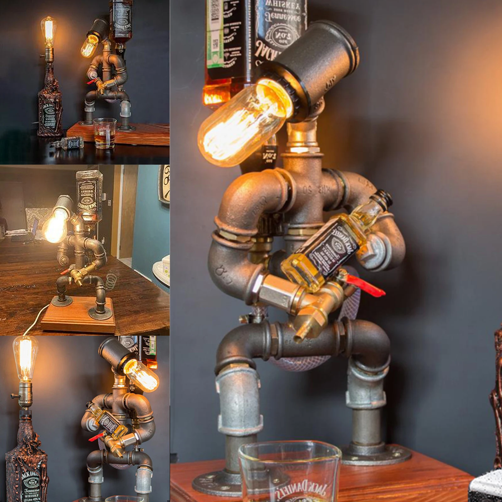 

Steampunk Industrial Lamp Wine Dispenser Bar Supplies Home Decor