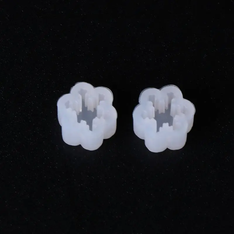 

69HB 2 Pcs/Set Silicone Mold Ear Stud DIY Jewelry Making Snowflake Moon Star Flower Shape Mini Small Molds Epoxy Resin Crafts