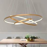 gold black led ceiling light hang lamp circle rings lamp for living dining room bedroom home lighting fixtures