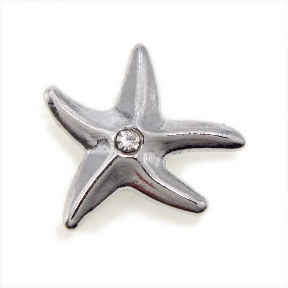 Бусины слайды с кристаллами в виде морской звезды серебряного цвета подвески для