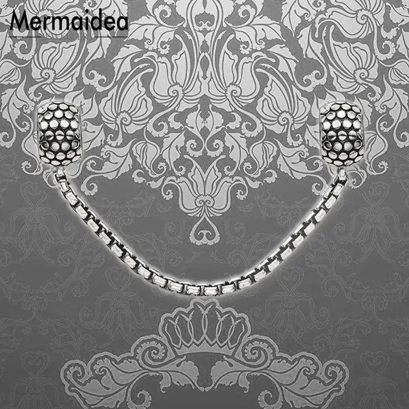 Цепочка с заклепками сделай сам Посеребренная бижутерия модный панк подарок для