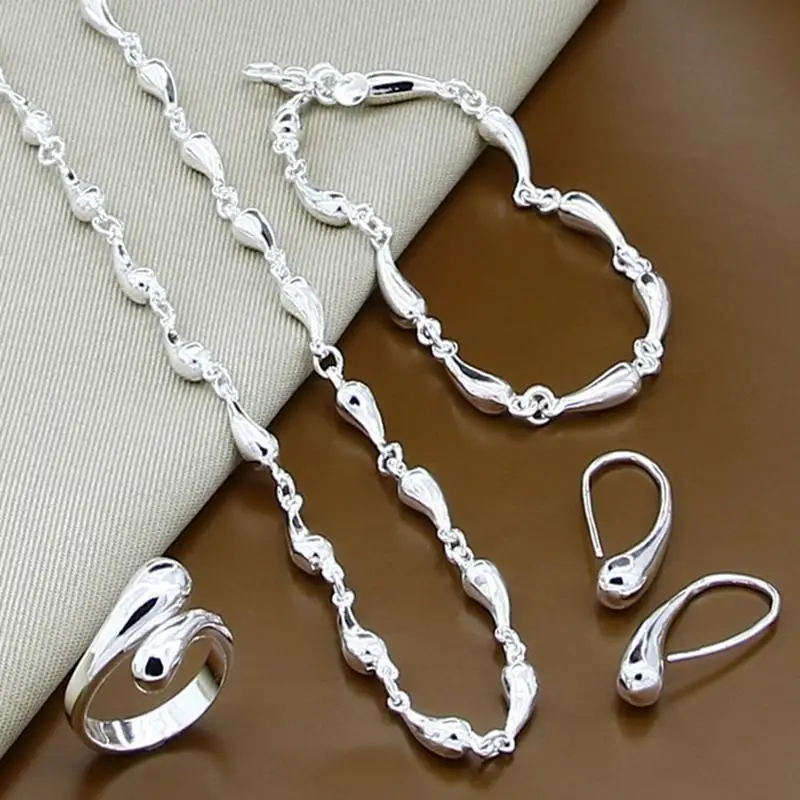 

Комплект из колье, серёг и браслета, из серебра 925 пробы