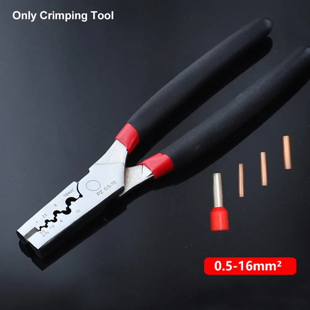 

PZ 0.5-16 Cable Cutter Wire Durable Non-Insulated Easy Use Multifunctional Portable Hand Tool Tube Terminal Metal Crimping Plier