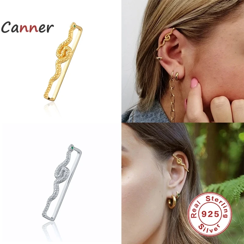 

Canner 100% S925 Sterling Silver Luruxy Gold Color Stacked Rope and Chain Stud Earrings For Women Gifts Fine Jewelry orecchini