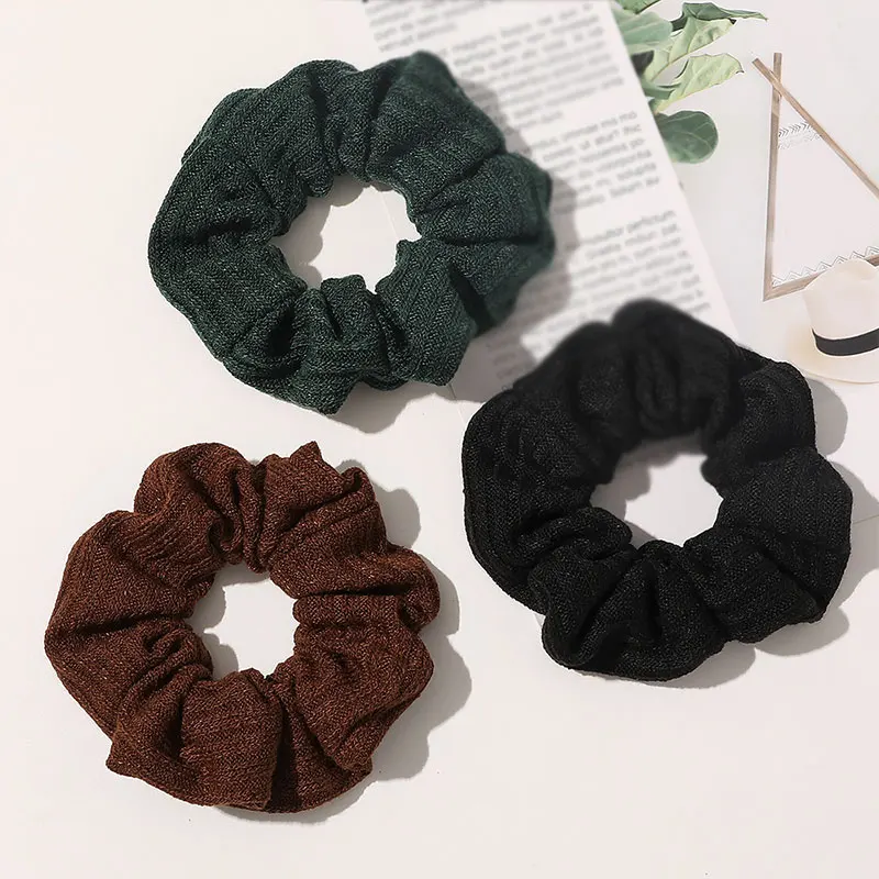 

Elastic Hair Bands Ponytail Holder Hair Scrunchies Solid Color Soft Hair Rope Ring Ties Hoop Hair Accessories Knitted Hairbands