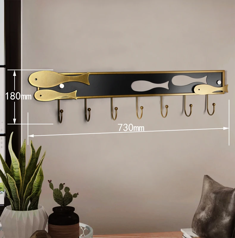 

Goldfish hook wall hanging door back porch wall coat hat rack Kids room metal wall coat hook home organizer shelves for wall