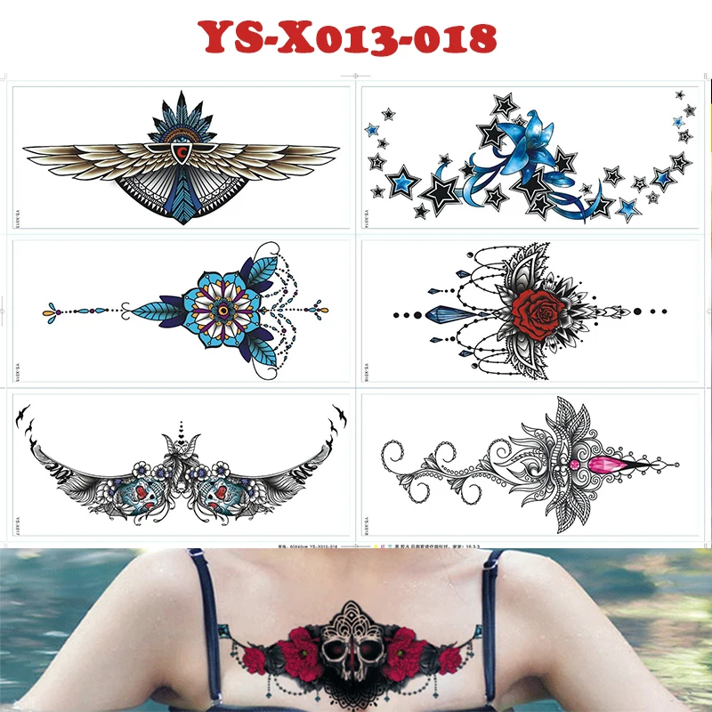 6 штук Временные татуировки цвета розового золота ювелирные изделия переводятся