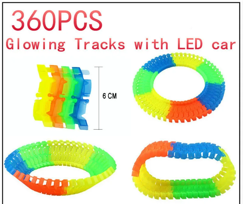 600 шт. 360 волшебная Электроника светящаяся гоночная дорожка изгиб в темноте