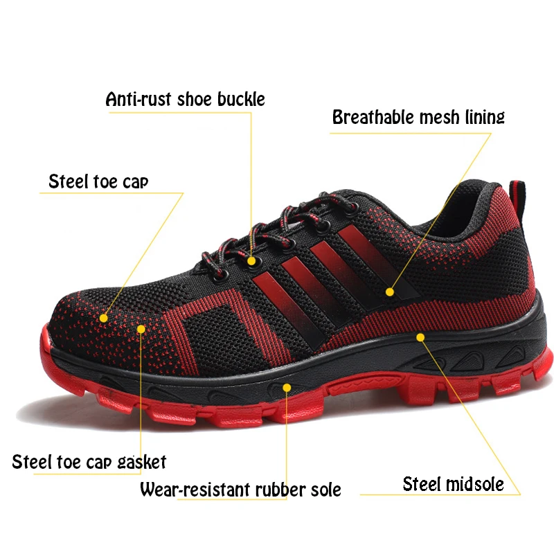 Защитная обувь брендовая летняя легкая стальная защитная унисекс Рабочая