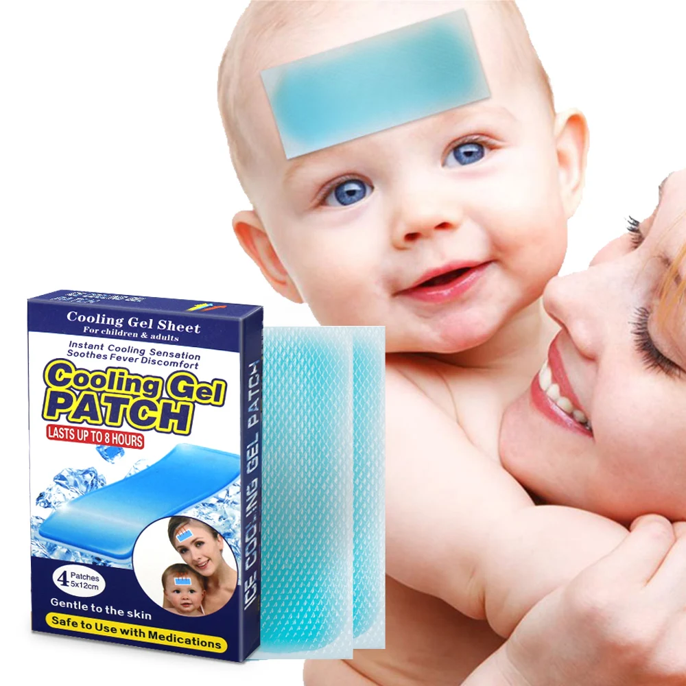 

20pcs/ 5 Boxes Cooling Gel Patch Hydrogel Cool Plaster Fever Down Patch For Baby Children Headache Pain Relief 5x12cm