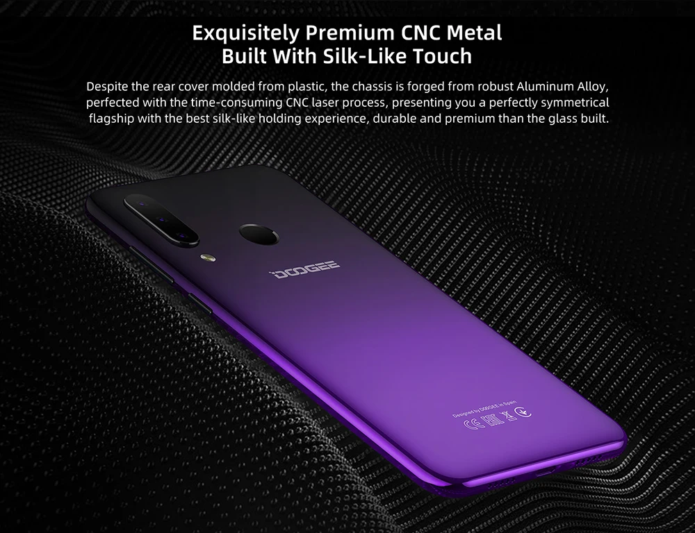 DOOGEE N20 мобильный телефон, отпечаток пальца, 6,3 дюймов, FHD+ дисплей, 16 МП, тройная задняя камера, 64 ГБ, 4 Гб, MT6763, четыре ядра, 4350 мАч, мобильный телефон LTE