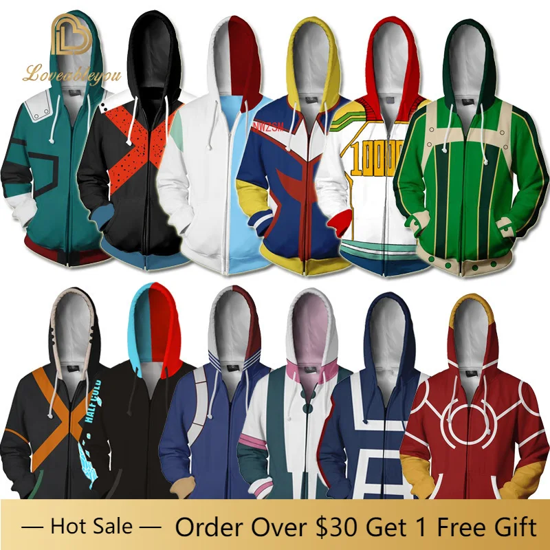 

Boku No My Hero Academia Sweatshirts Men Hoodies 3D Printing Hoodie Hip Hop Casual Funny Tracksuits Japanese Cosplay Costume