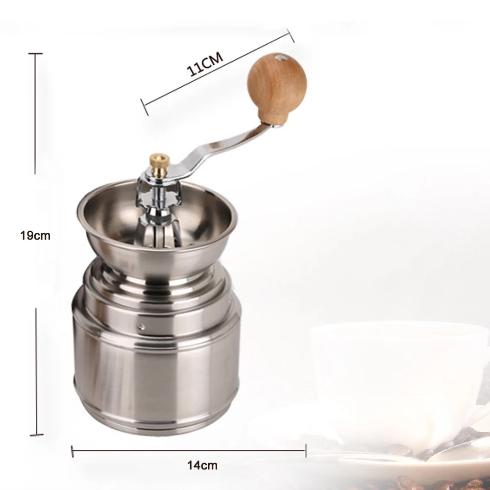 Portable Coffee Maker Camping Manual Grinder with Adjustable Ceramic Burr Stainless Steel Bean Pepper Mill Tool | Спорт и