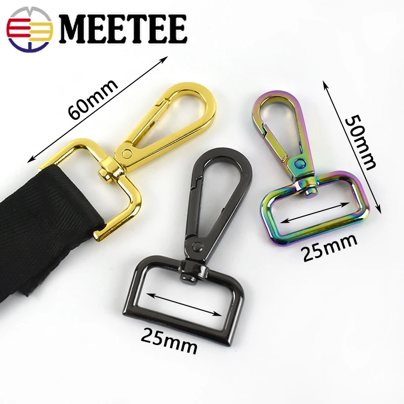 Meetee 2/5/10Pcs 25mm Bag Strap Buckles Metal Carabiner Clasps Lobster Dog Collar Key Belt Swivel Clip Snap Hook DIY Accessories | Дом и сад
