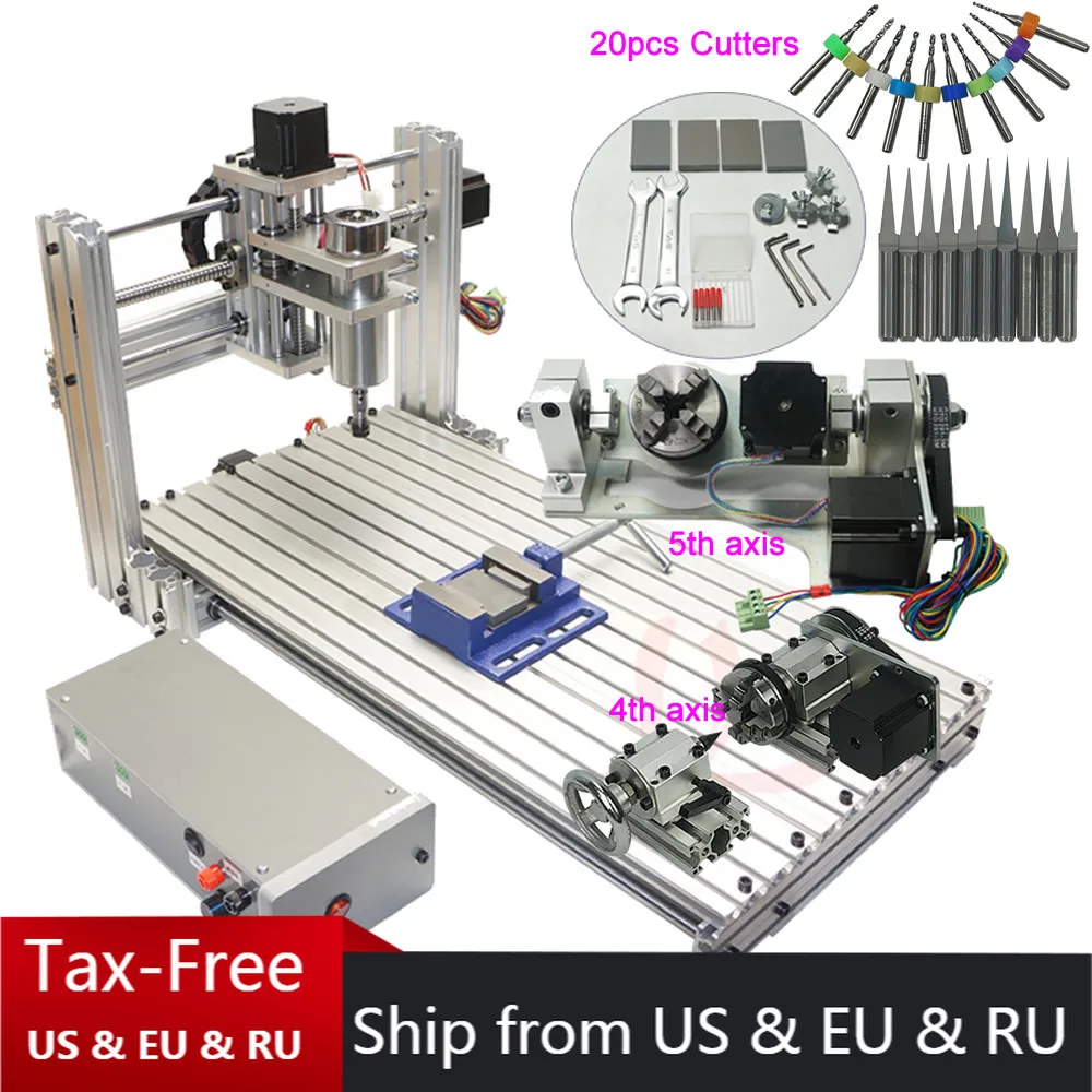 

DIY CNC Router 3060 Engraver 400W 4axis 5 Axis USB PCB Wood Milling Drilling Cutting Machine 6030 Woodworking Tool