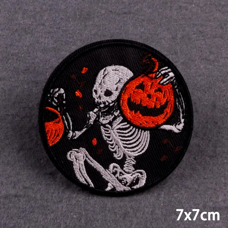 Милые вышитые нашивки в стиле панк с черепом для одежды хиппи металлические