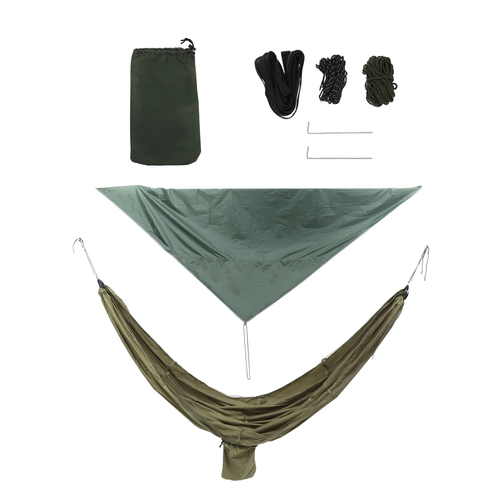 

1 Set Camping Supplies Durable Hammock Tent with Awning (Green)