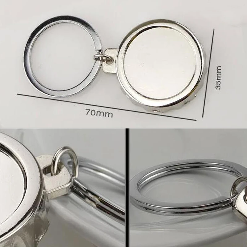 Металлический автомобильный брелок круглый креативный открывалка для пивных