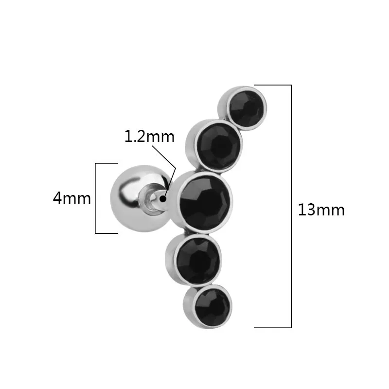 

European and American Ear Bone Piercing Jewelry Stainless Steel Hypoallergenic Neutral Ear Bone Stud Ear Jewelry