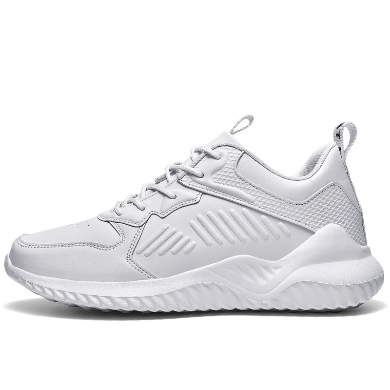 Мужская обувь повседневная для бега простая белая с низким верхом | Обувь