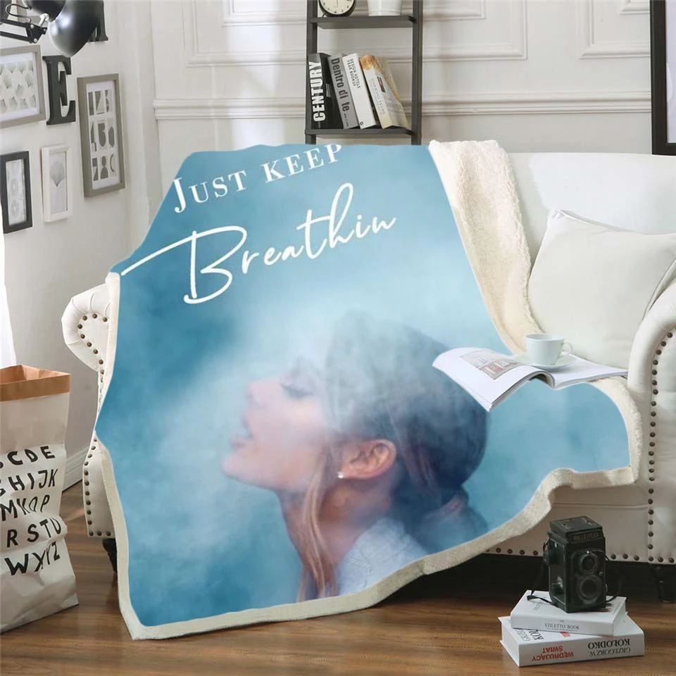 

Ariana Grand Fleece Blanket Plush 3d Printed for Adults Sofa Sherpa Fleece Bedspread Wrap Throw Blanket style-9
