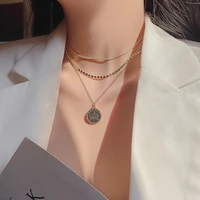 fashion simple and versatile european and american multi layer metal beauty head necklace temperament is slender girl necklace