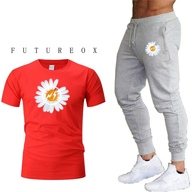 

Brand Men's Fashion Casual T-Shirt + Casual Pants 2021 Summer New Trend High-Quality Pure Cotton Handsome Men's Suit