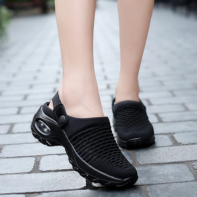 

2021 New Women Shoes Casual Increase Cushion Sandals Non-slip Platform Sandal For Women Breathable Mesh Outdoor Walking Slippers