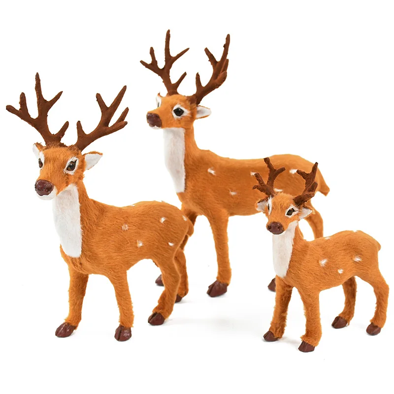 

1Pc Simulation Christmas Deer Xmas Elk Plush Reindeer For Home Christmas Festival Party New Year Kids Gifts Props Ornaments