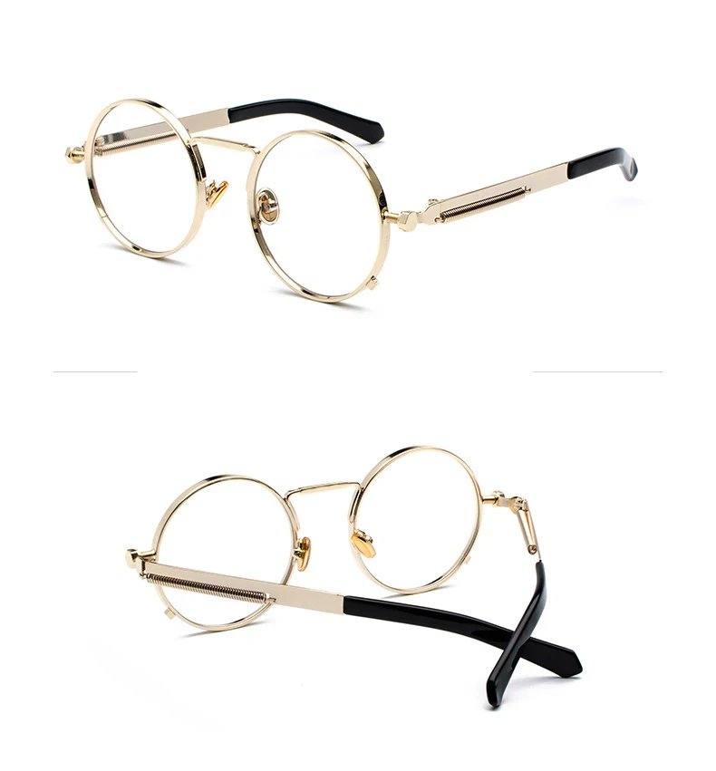 Oculos de sol feminino женские красные очки круглые стимпанк металлические пружины Поляризованные солнечные ретро-очки мужские uv400 Высокое качество