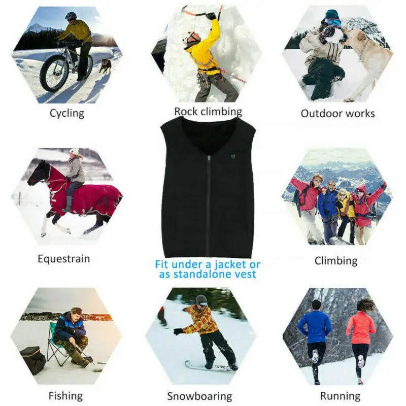 Geekbuying жилет с электрическим подогревом моющийся регулируемый USB зарядкой | Спорт