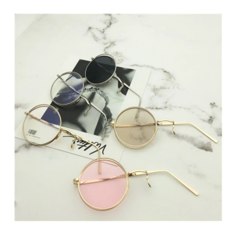 

Cos Monocle Unilateral Glasses Retro Steam Punk Lolita Outlaw Kidd British Style Metal Sunglasses With Chain Plain Mirror