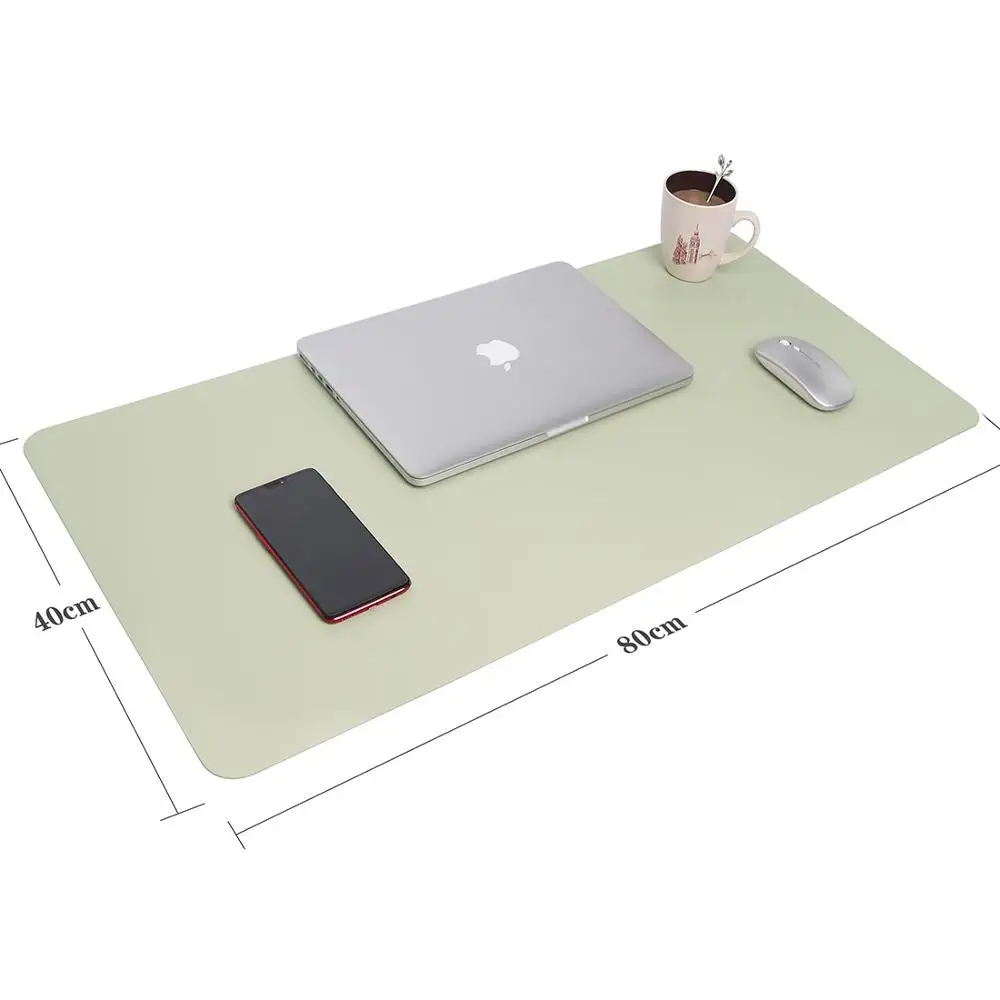 Light Green Многофункциональный офисный стол коврик, YSAGi 80x40 см ультра тонкий водонепроницаемый ПВХ кожаный коврик для мыши - Цвет: Light Green