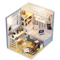 doll house wooden doll house miniature doll house furniture led toy children christmas gift