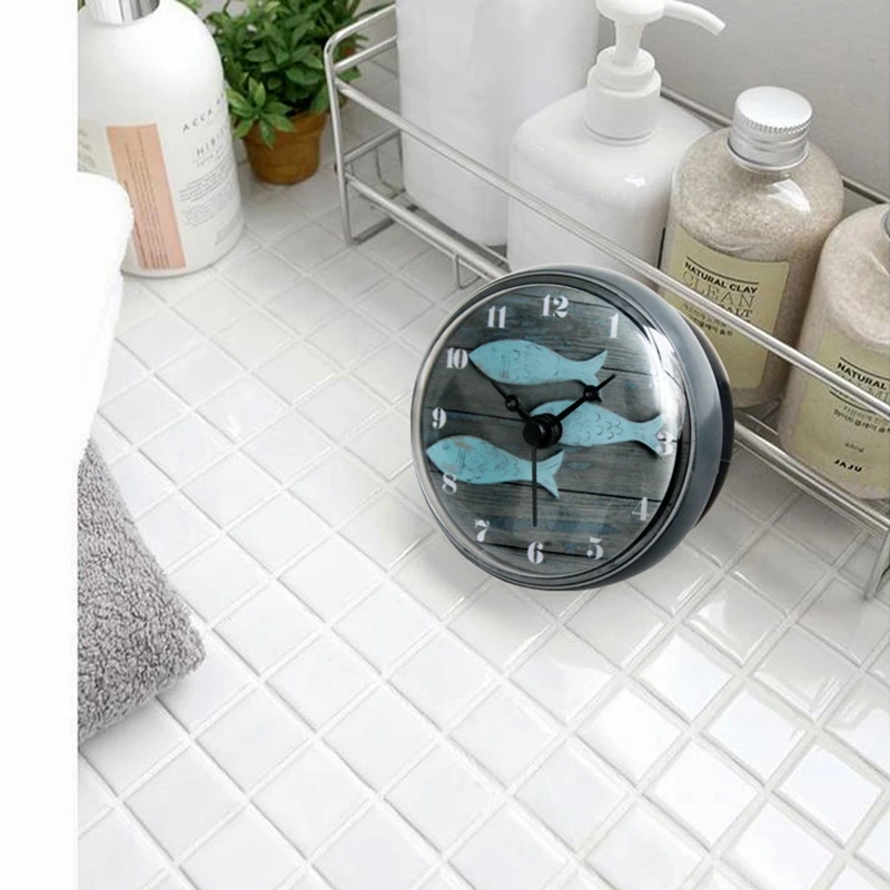 Ванная комната Кухня Водонепроницаемый душ стены мини водонепроницаемые часы на