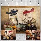 Фон для фотосъемки с изображением приключений самолета ангара дня рождения ребенка карта мира для новорожденных Декор для фотостудии