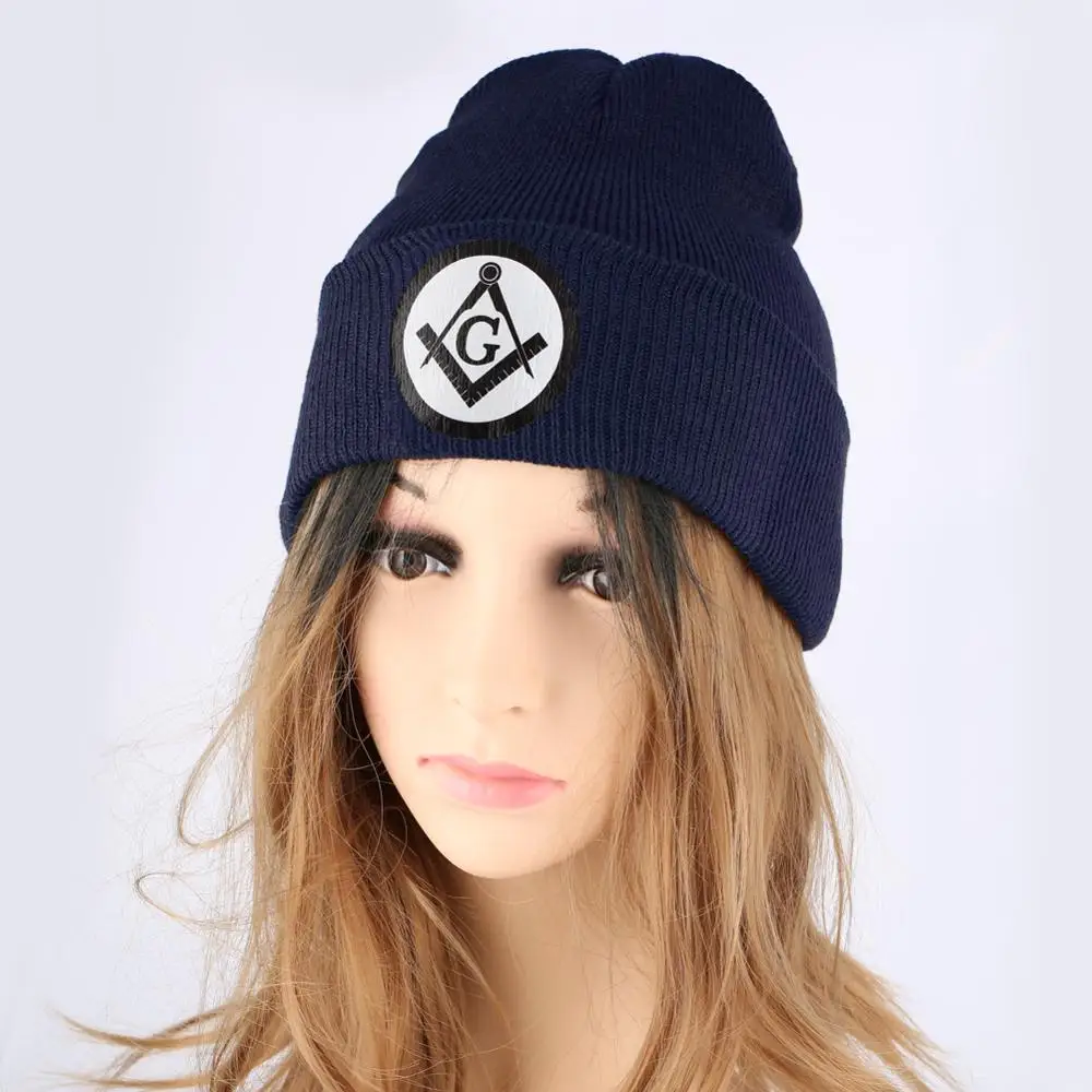 Черная трикотажная шапка Freemasons Mark Logo Beanie шапки зимние теплые вязаные одноцветные