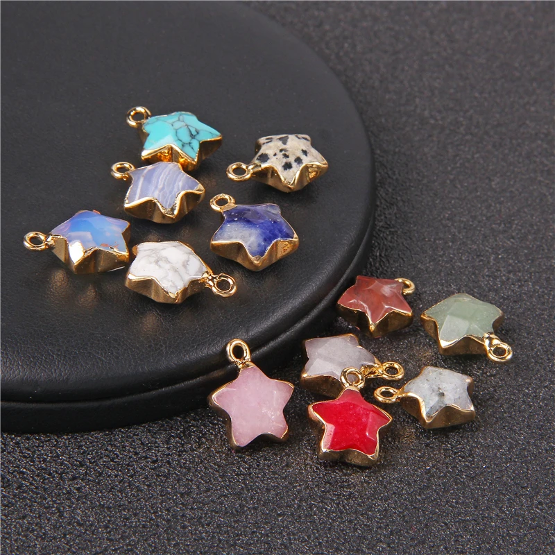 Подвеска из натурального камня в форме звезды ювелирный кулон агата и
