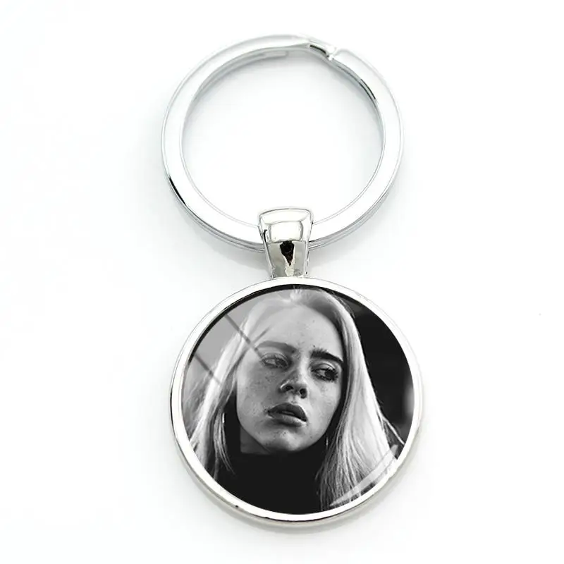 JOINBEAUTY, хип-хоп, музыка, звездное искусство, изображение, брелок Billie Eilish, женский брелок, кольцо, держатель, подарок на день рождения, ювелирное изделие HB09 - Цвет: HB09
