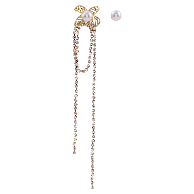 

Luxury Big Long Tassel Dangle Drop Earrings for Women Crystal Rhinestone Hanging Wedding Korean Pearls Earrings 2020 Jewelry