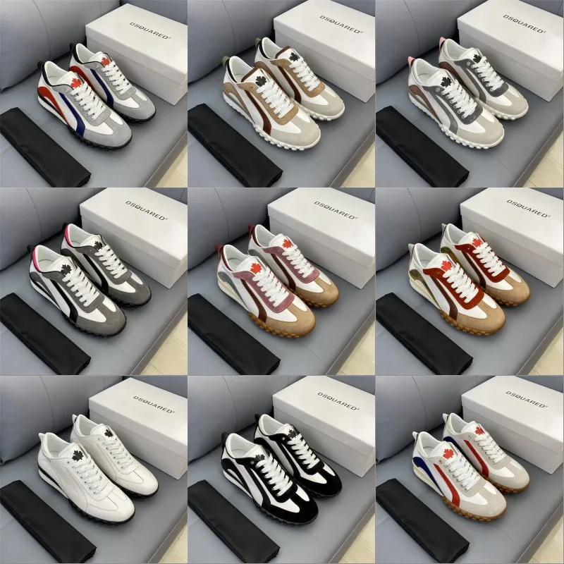 

Patchwork Men Casual Shoes Leather Men Shoes Flat Shoes D2 Men's Sneakers Dress Shoes Soft Comfortable Men's Sports DSQ2 Shoes