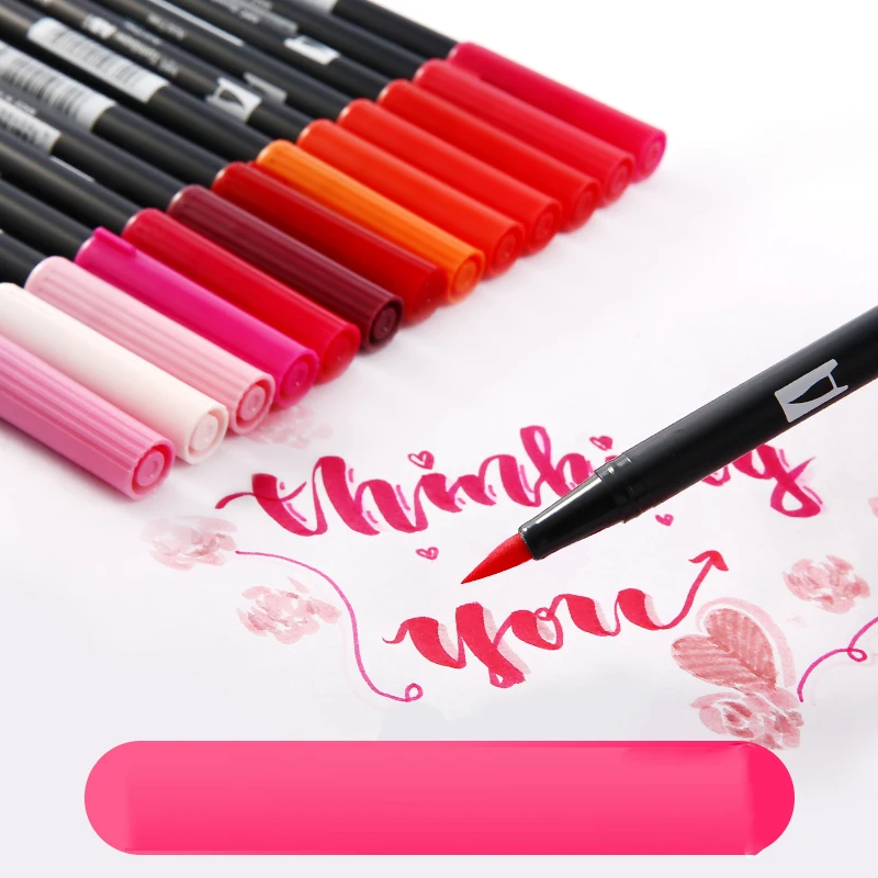 TOMBOW AB-T художественная кисть Ручка японская каллиграфия ручка 96 цветов Двойные головки профессиональная водный маркер ручка для рисования