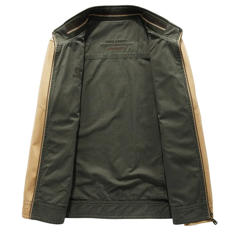 

casual Spring new large size Stand Collar Zip jacket Men Double Sided wear men's Coat fashion jacket tops