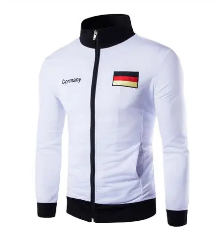 Новинка, Chandal Hombre, Мужская толстовка, мужской брендовый кардиган, на молнии, толстовка,, с рукавом, одноцветная, толстовки, M-xxl - Цвет: White