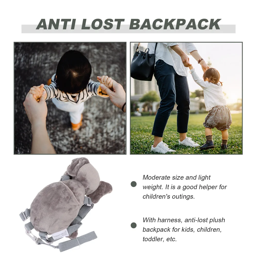 

Elephant Plush Backpack with Safety Anti-Lost Harness for Kids Child Toddler