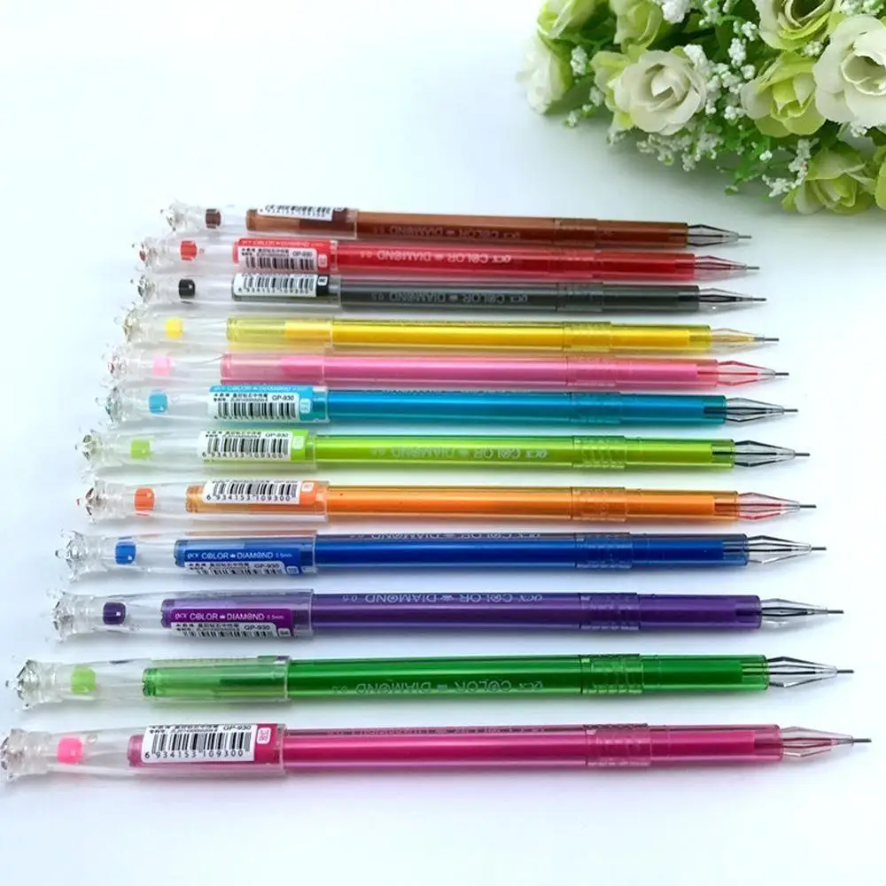 12 шт мультяшная Мода Корейская свежая звезда Алмазная цветная гелевая ручка с
