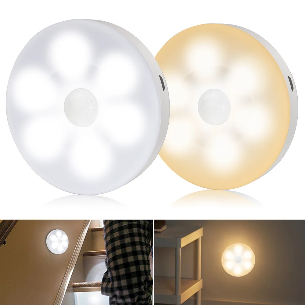 

PIR Motion Sensor Night Lamp 700mah LED USB Charging Night for Bedroom Wardrobe Stairs Auto On/Off Under Cabinet Wall Lights