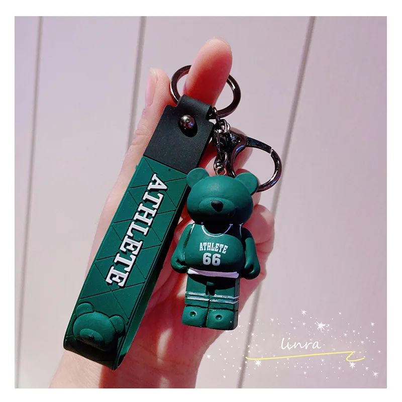 

Cartoon Bear Keychain Creative Personality Popular Simulation Animal Resin Keyring Adult Gift Bag Car Backpack Key Pendant Hot