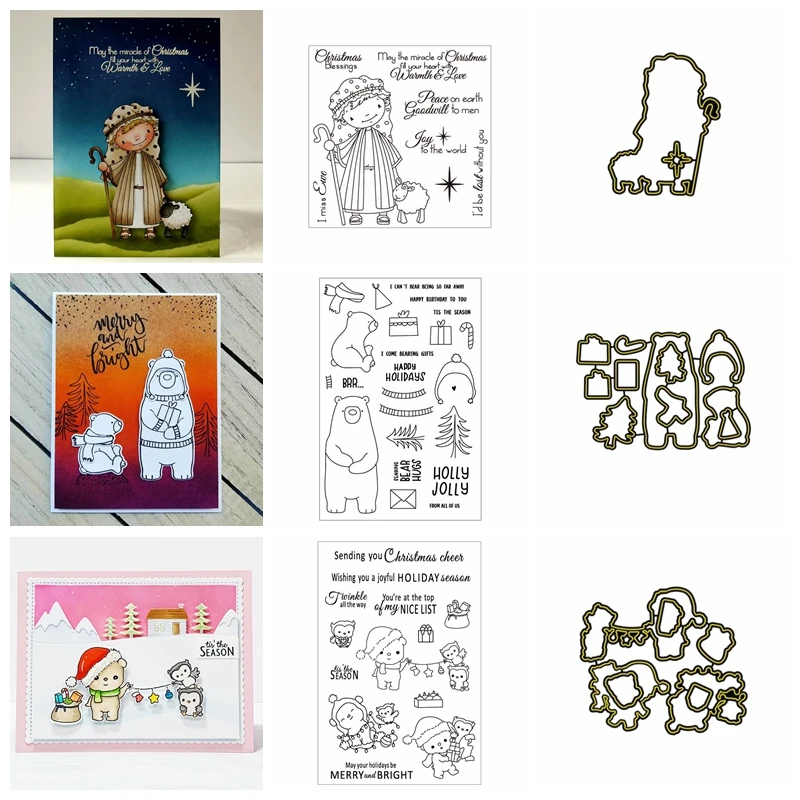 Металлические Вырубные штампы с смешанным рождественским рисунком подходят к