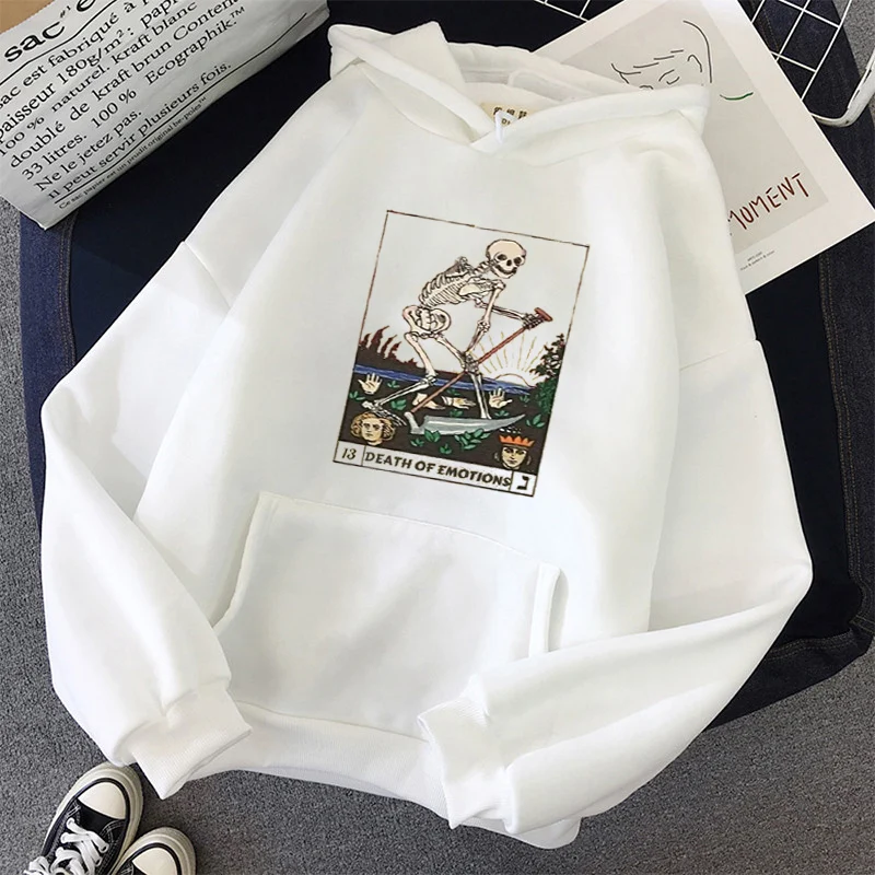

Print Anime Skull oversized Women Sweatshirt Kawaii Hoodies Hoody korean style Pullovers Female Full Sleeve top harajuku clothes